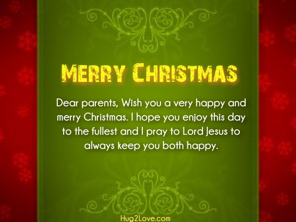 merry christmas mom and dad card